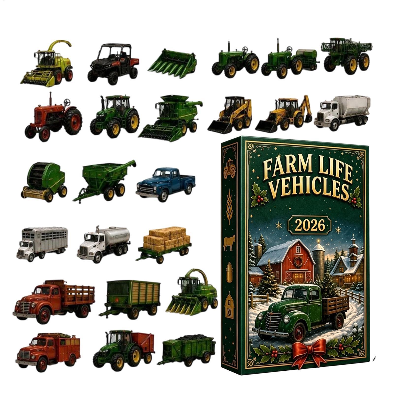 Agriculture Farming For Kids - Weihnachts-Adventskalender Bauernhof-Fahrzeuge 24 Tage 2D Acryl-Ornament